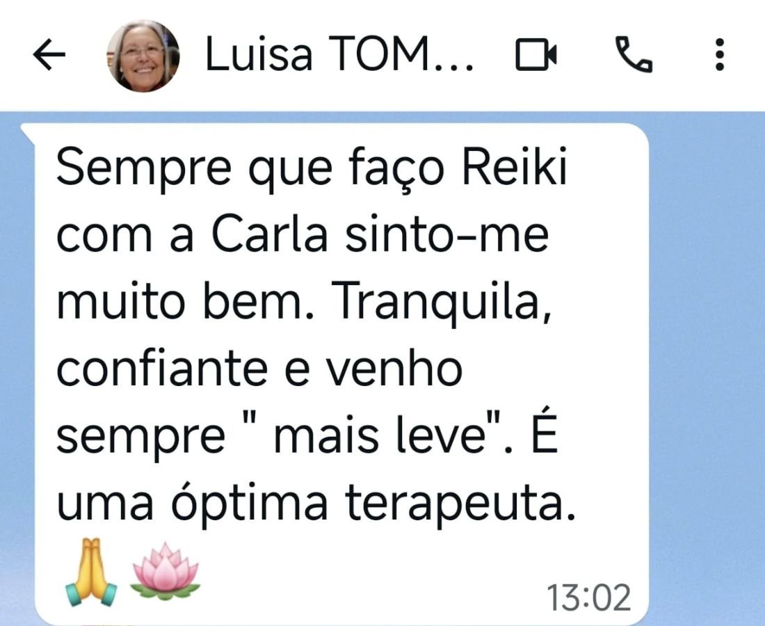 Feedback de cliente da Terapeuta Carla Araújo